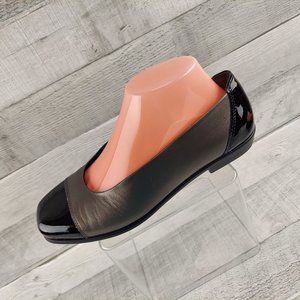 SAS Cocco Gray with Black Patent Toe & Heel Dress Shoes Size 8W **WIDE**